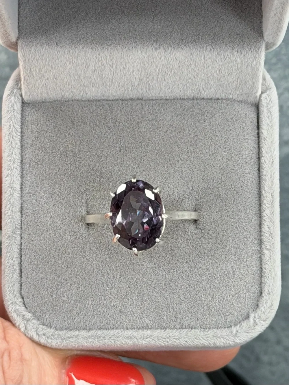 Sold!! Natural Alexandrite 6.05CT Certified 925 Sterling Silver Ring 7.5